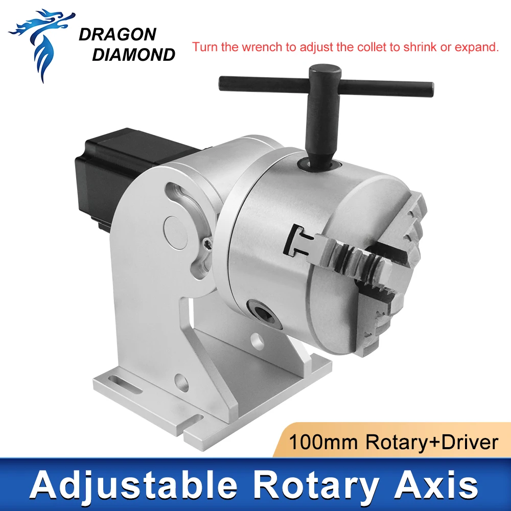 100 مللي متر دوارة + 2DM542C سائق جهاز مرفق تركيبات القابض ثلاثة تشاك محور توسيع دوار لآلة التعليم بليزر الألياف #5