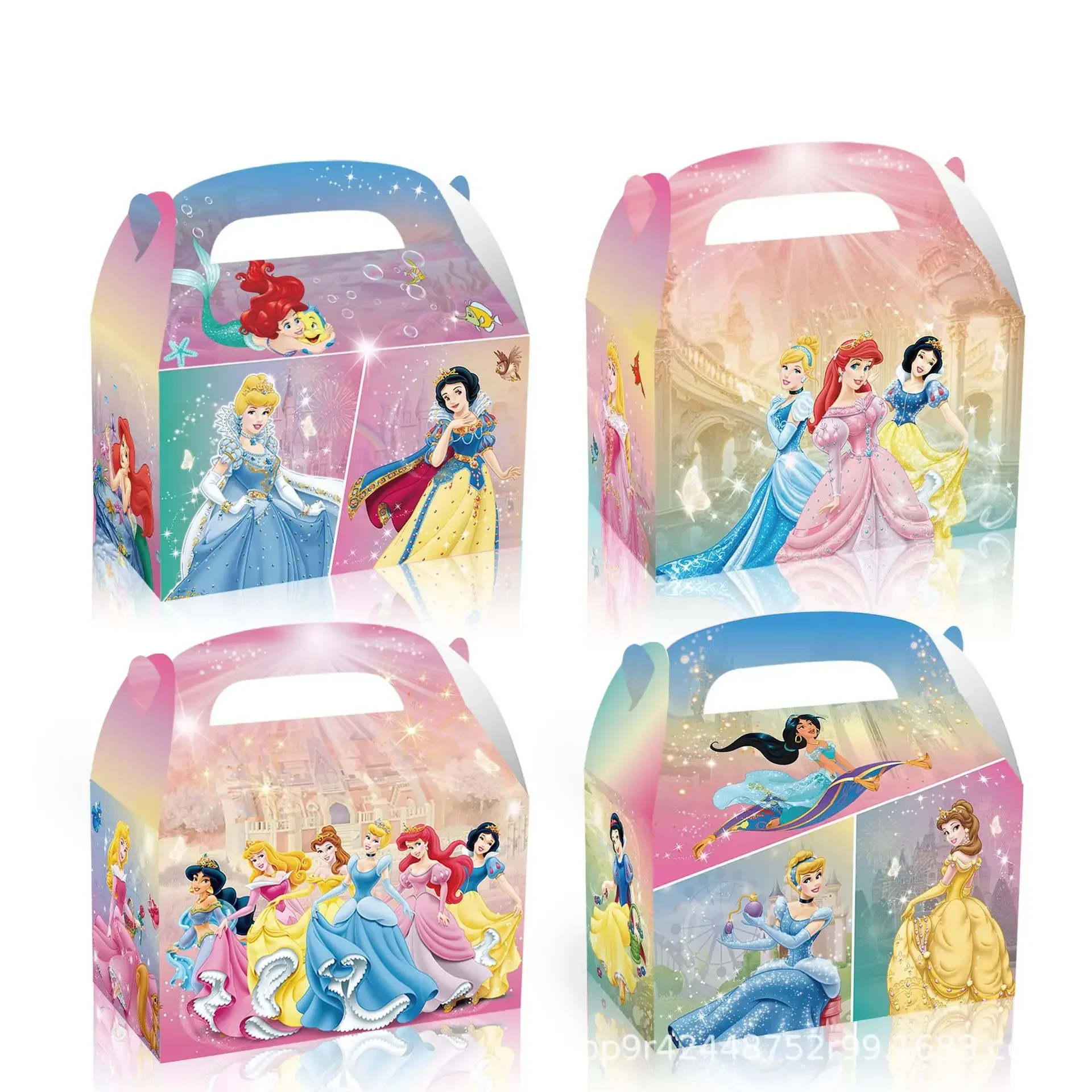 

Disney Princess Party Gifts Candy Boxes Eco Protection Safety Colorful Snow White Snacks Portable Horn Boxes Girls Birthday Prop
