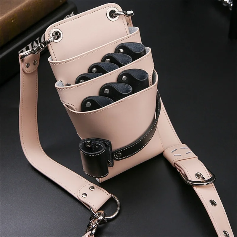 Professional Cowskin Hair Scissors Bag Comb Case Waist Pack Messenger Bag Pouch Holder Barber Salon Hair Cutting Scissor Cases