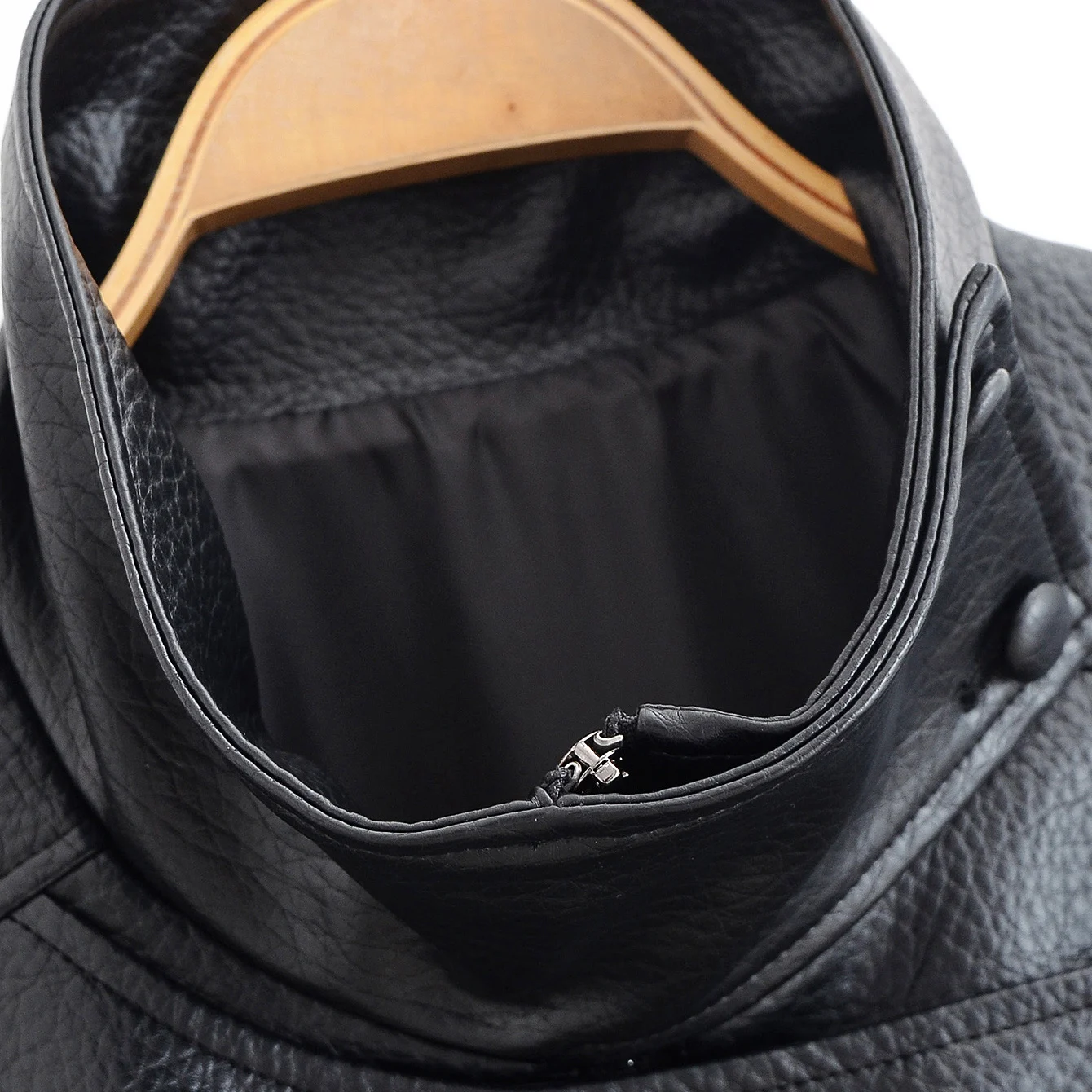 KASLEAD New Women's Faion Simple Litchi Pattern Leather Jaet Street Sle Loose Fit Warm Polyester Long Sve Zipper Coat