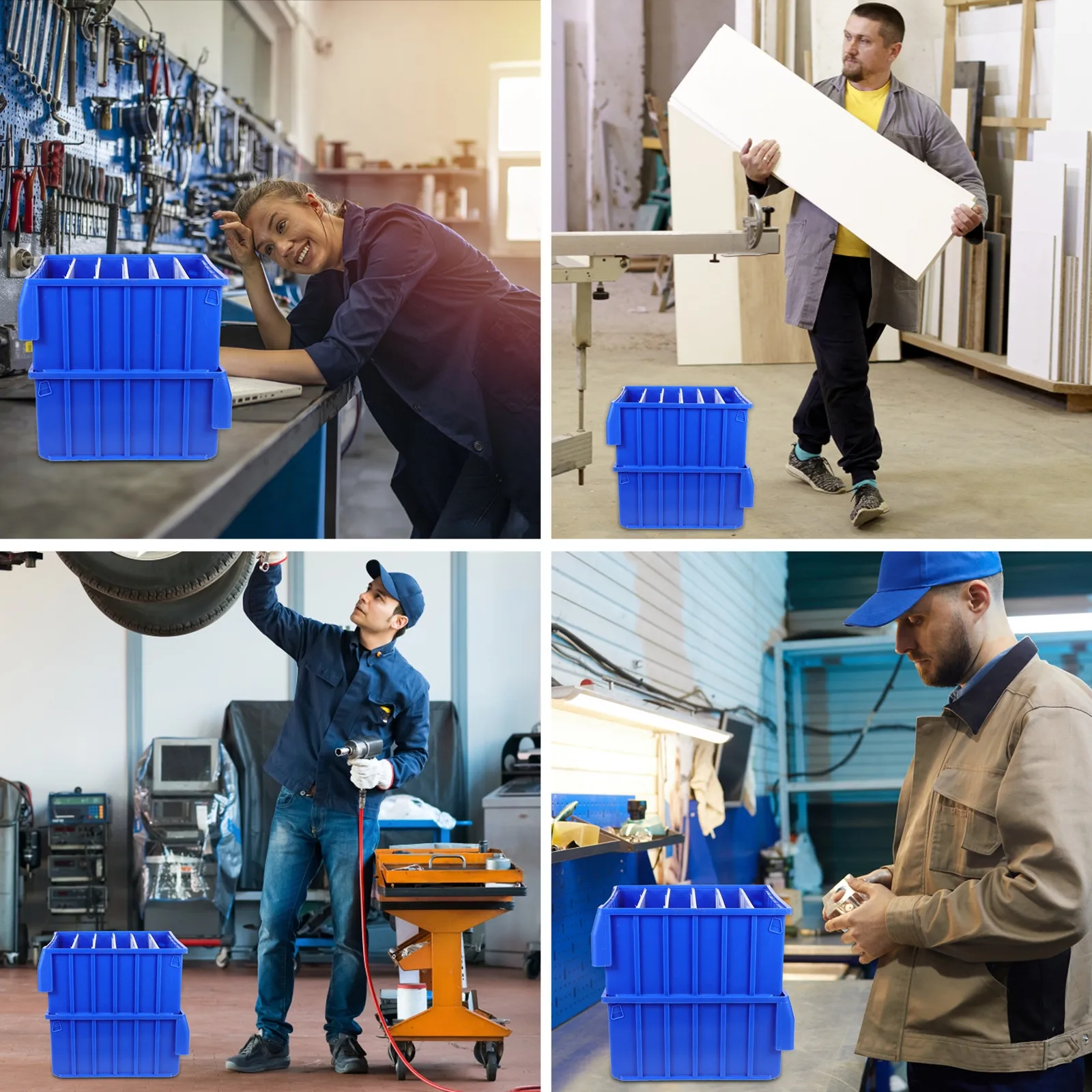 1Set Screw Box High Density Polyethylene Storage Container Removable Partition Strong Load-Bearing Small Items Organizer Home