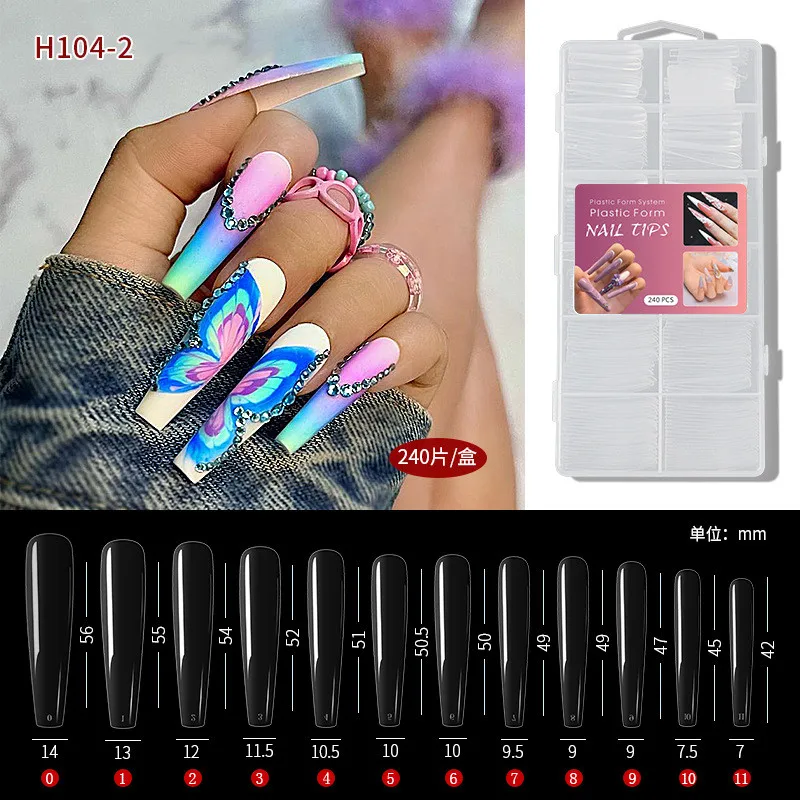 

XXL Fake Nail Acrylic Extension Extra Long Square Fake Finger C Curved Manicures UV Gel Polish False Nail Tip Quick Building