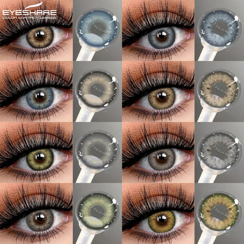 EYESHARE 1 Paar farbige Kontaktlinsen für Augen, natürliche blaue Augenlinsen, kosmetische grüne Kontaktlinsen, jährliche braune Augenlinse, graue Linsen