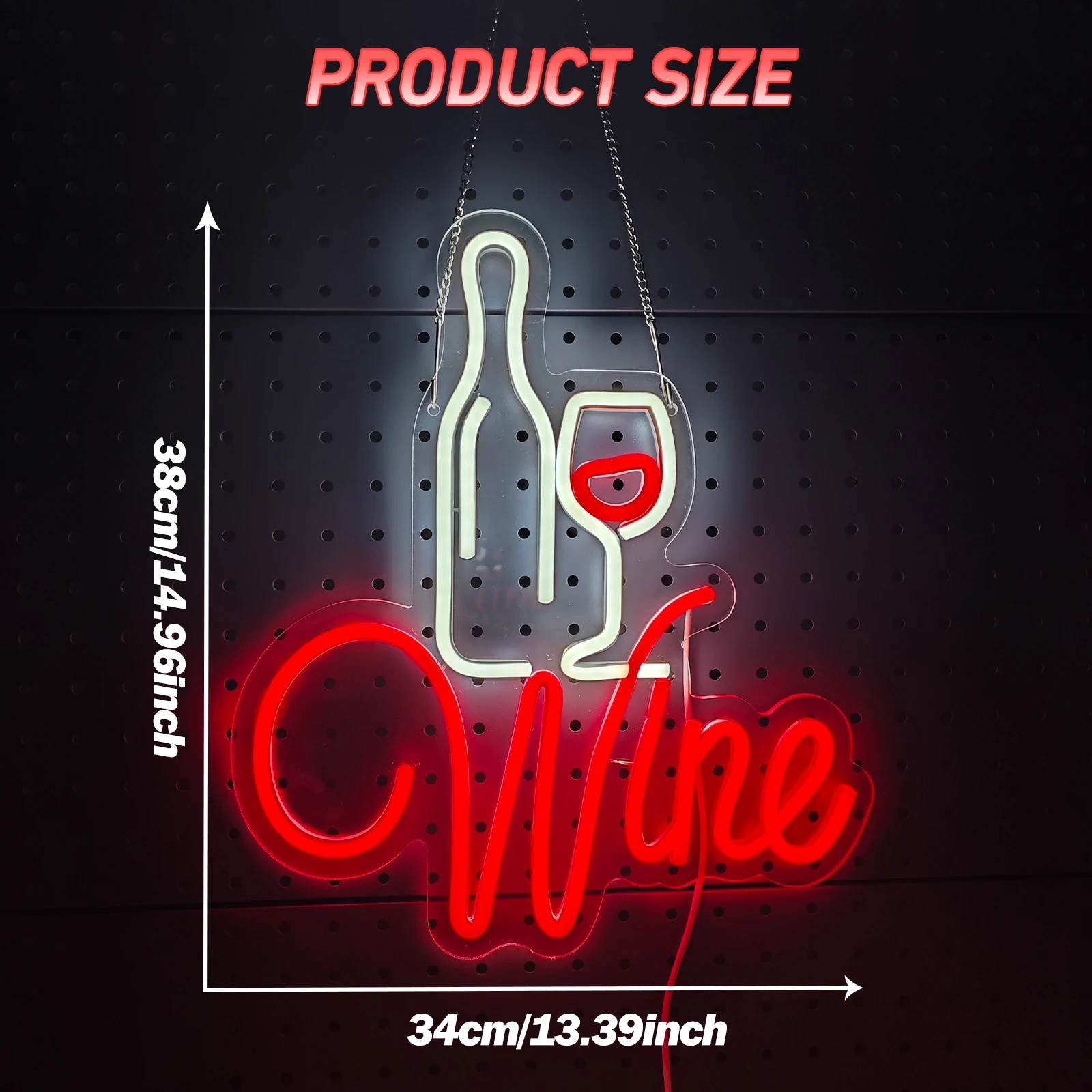 Insegne al neon per vino rosso Insegne al neon a LED Regali per gli amanti del vino Decorazione per feste Home Bar Man Grotta Camera da letto Soggiorno Decor