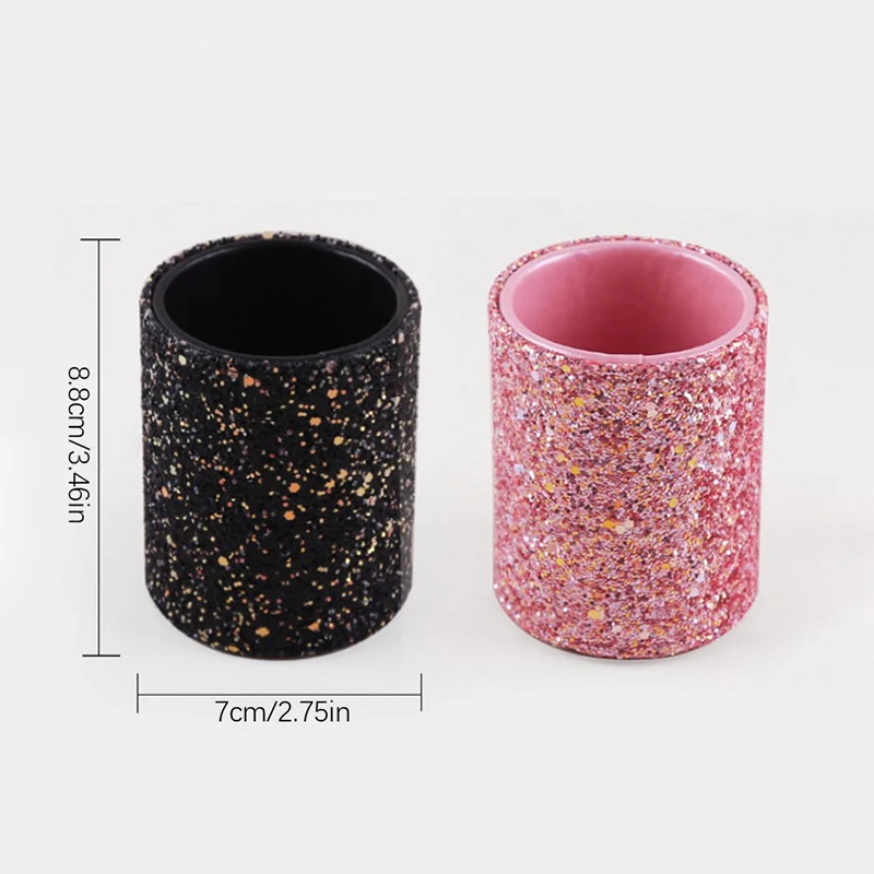 Sparkling Makeup Brush Bucket Cosmetic Storage Pen Box Pencil Vase Comb Lipstick Brush Container Home Storage Box For Desktop