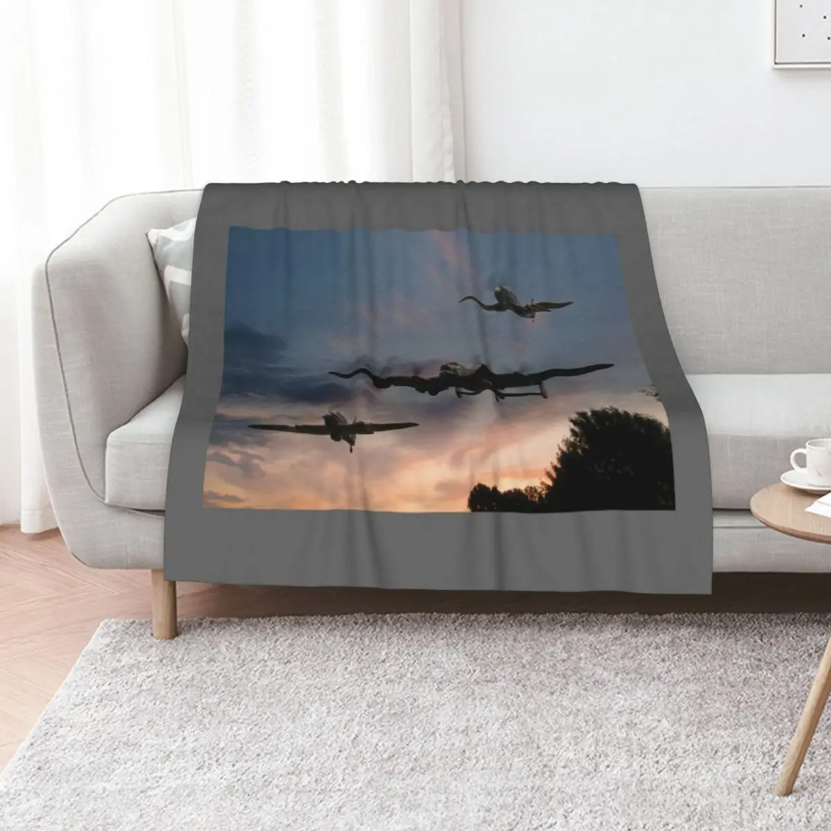 

BBMF Low Pass at Sunset Throw Blanket Picnic Extra Large Throw Beautifuls sofa bed Blankets