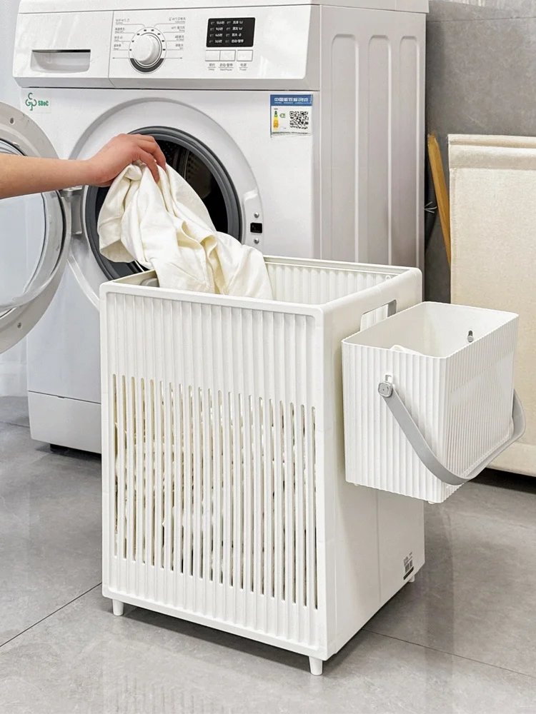 Large Capacity Laundry Hamper Bathroom Home Use Foldable Dirty Clothes Basket High Value Nordic Style Pure Color Storage Basket