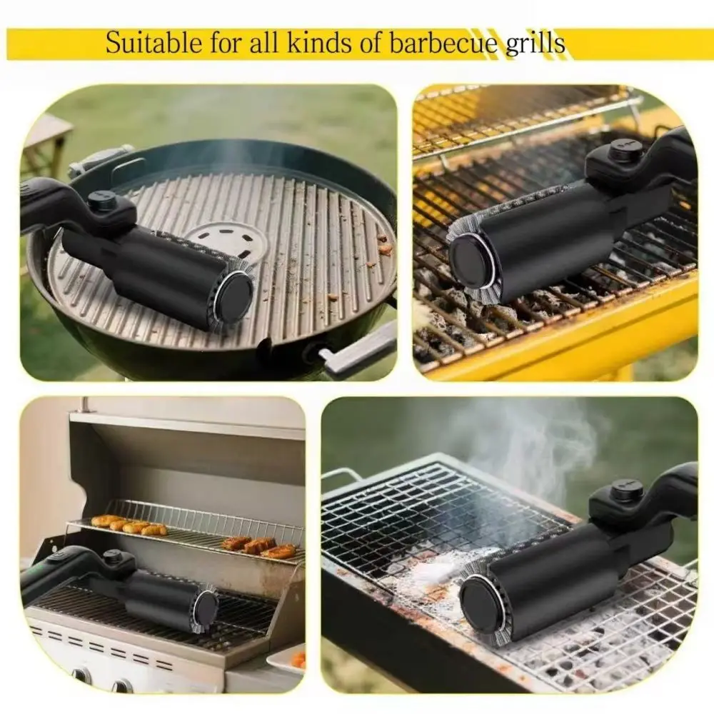 Heavy Duty Electric Grill Brush Wireless Bbq Cleaning Scrubber Steel Bristle Tool Outdoor Kitchen Cooking Accessory