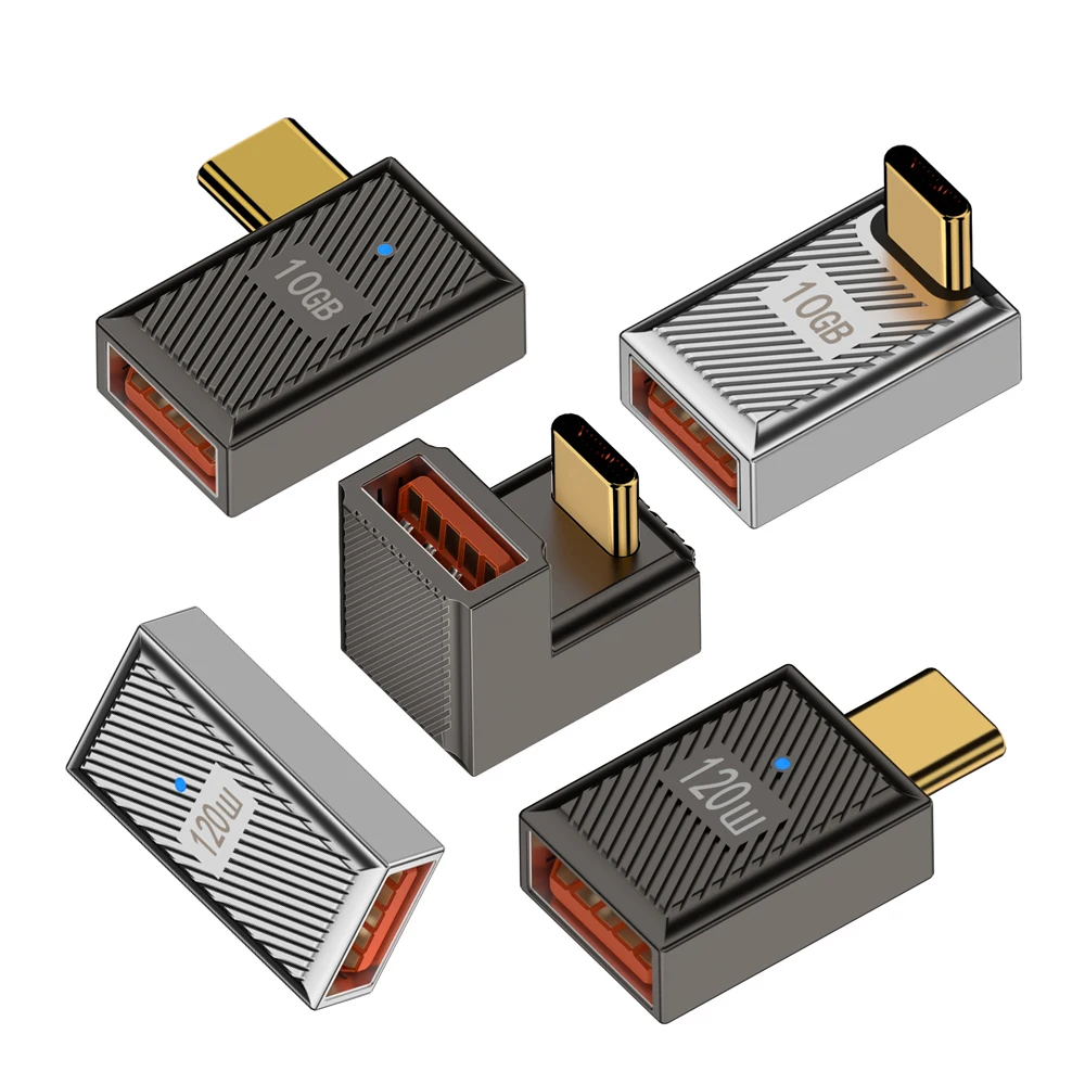 Type C to USB 3.1 10Gbps OTG Adapter USB C Male to USB A Female Data Converter 120W Fast Charging for MacBook Pro Samsung Xiaomi