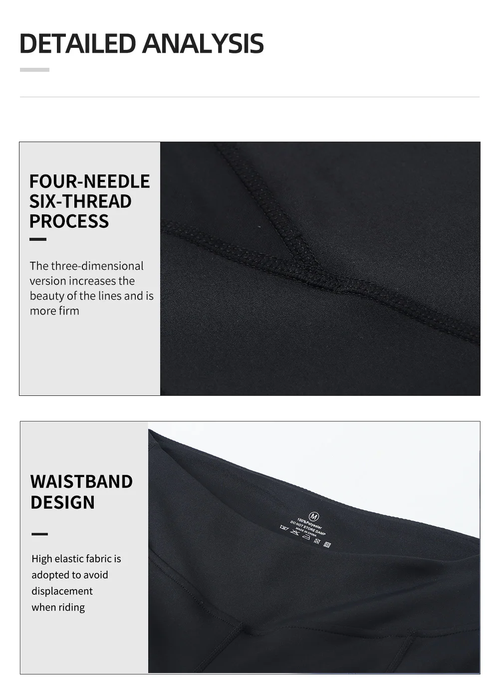 HISERWA Damen-Radhose Pro 7 Stunden Stoßfeste Gepolsterte Hose Sommer Atmungsaktive Fahrradhose Sportliche Slim-Fit Fahrradhose – Detail 4