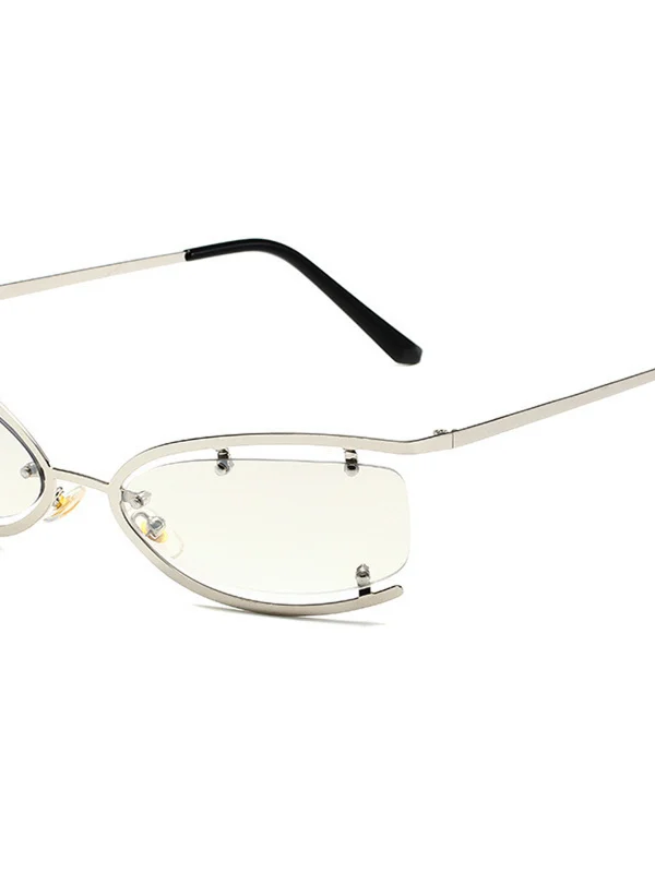 Kacamata Hitam Logam Berongga Warna Merkuriu untuk Wanita, Teknologi Masa Depan, Kacamata Hitam Sle, Modis untuk Wajah Bulat