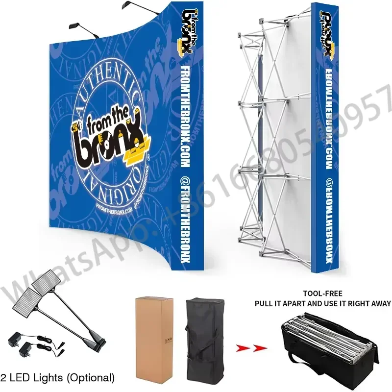 Pop up Wall Popup Stand Fabric Display Banners Banner Curved Exhibit Pop-up Backdrop 3x4 Promotion Trade Show Advertising