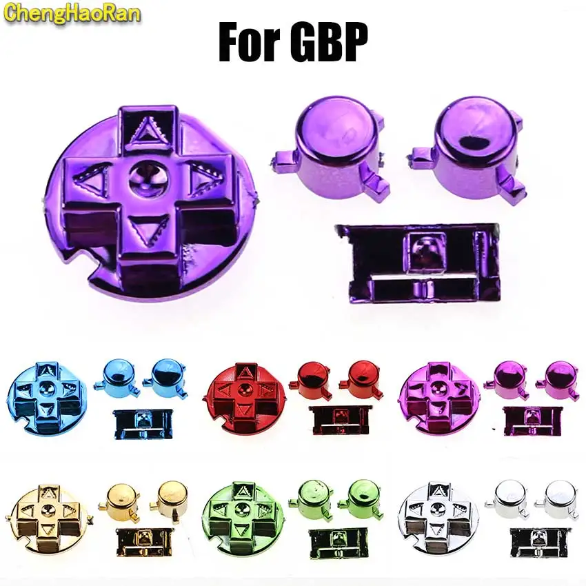 

ChengHaoRan 1 Set For Gameboy Pocket GBP Replacement Keypads A B D Pads Power ON OFF Button Chrome & Silicone Conductive Rubber
