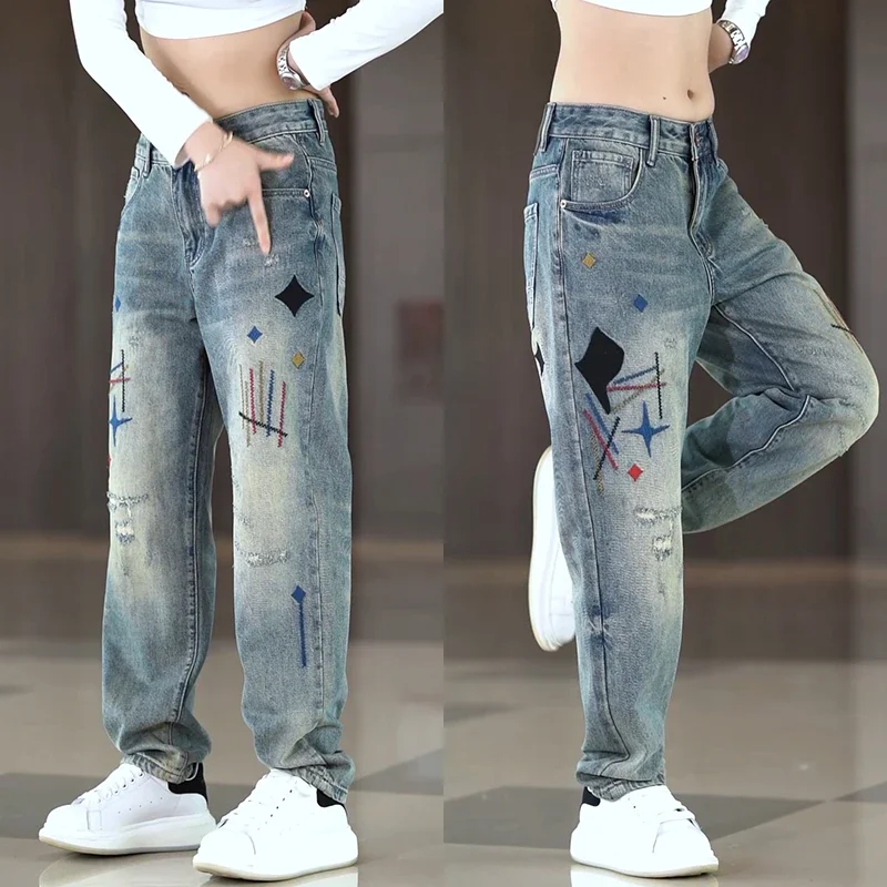 

American Style Loose Fit Straight Leg Men's Jeans Casual Vintage Casual Cotton Polyester Blend Four Season Wear Resistant