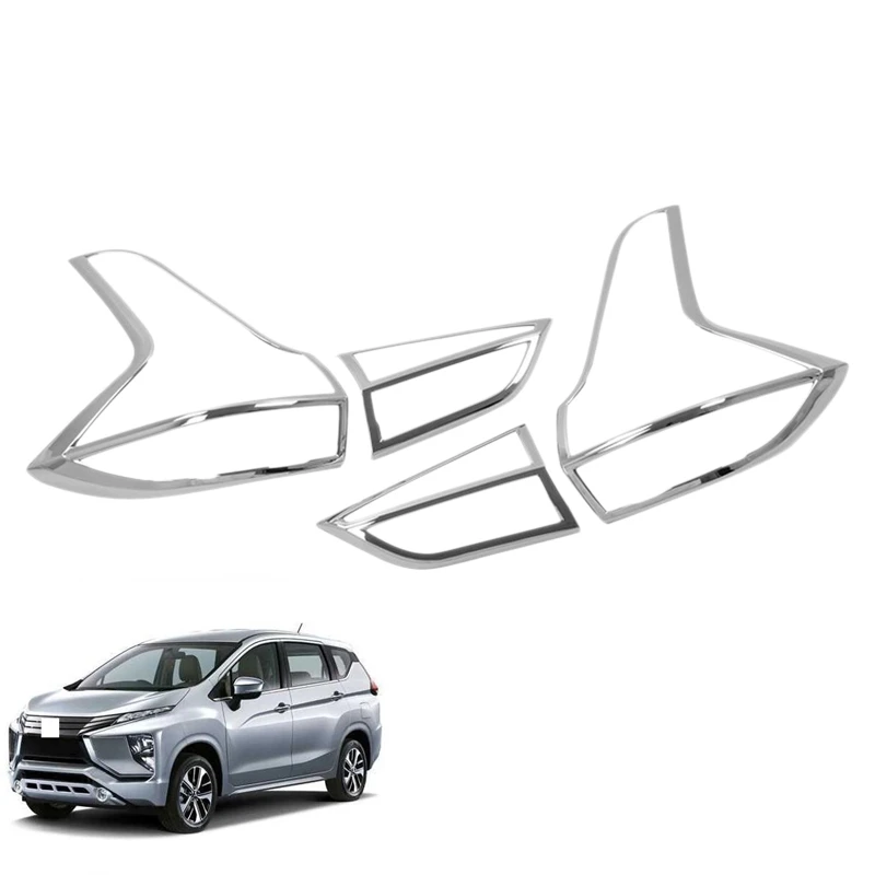 Chrome Rear Tail Lights Covers for Mitsubishi Xpander 2017 2018 ABS Car Styling Auto Light Parts Accessories