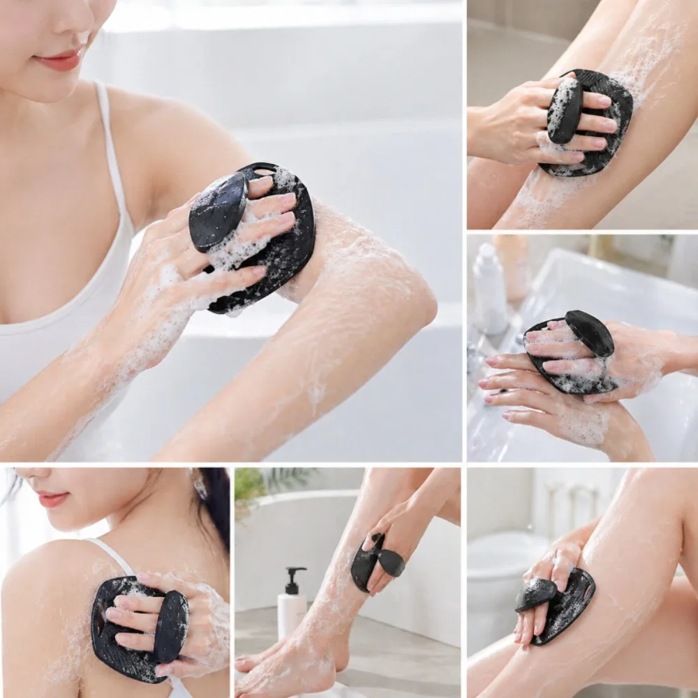 Silicone Bath Body Brush Soft Shower Scrubber for Exfoliating Skin Deep Cleansing Massage Easy Wash Bathroom Tool Wall Hang Kit