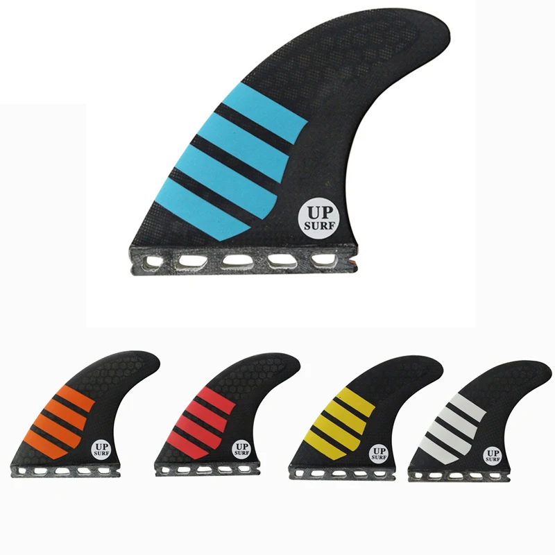 Medium UPSURF FUTURE Orange/Red/Yellow/Blue/White Surfboard Fins Carbon Fiber Honeycomb Single Tabs Surfing Fin Tri Funboard Fin