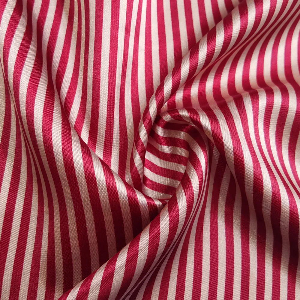 Satin-Stoff 58 Zoll Breit | 2 Meter | 5 Meter | Gestreiftes Material Futterstoff Seidiger Satin Großhandel – Detail 14