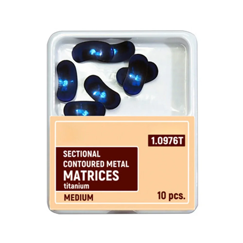 2box Sectional Contoured Metal Matrices Titanium Series 1.0972T 1.0973T 1.0976T Color-coded Superthin Thickness 0.030 mm