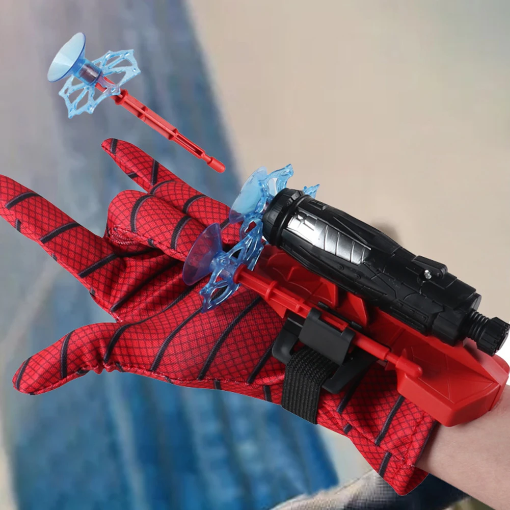 

Web Shooter Toy Launch Distance 5m Cosplay Glove Funny Decoration Wrist Web Shooter Toy Set Best Gift for Boys Girls
