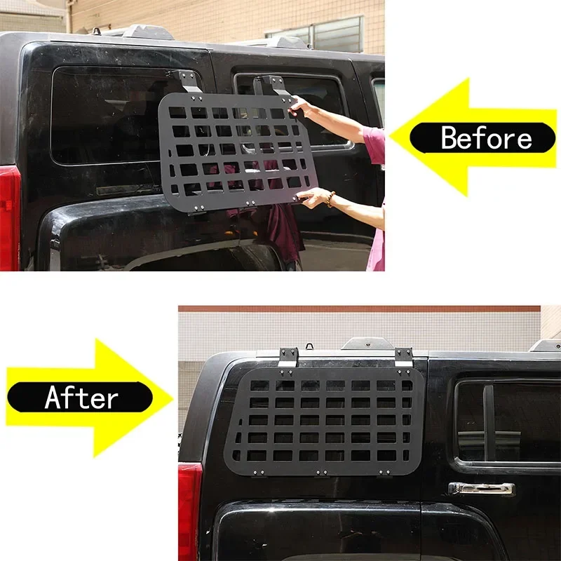 For Hummer H3 2005-2009 Aluminum Alloy black car trunk side window tool hanging rack car exterior modification accessories