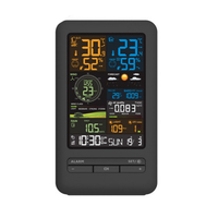 ABJF-Tuya Smart Wifi Weather Station Digital Thermometer Humidity Sensor Air Quality Light Index Room Monitor For Home