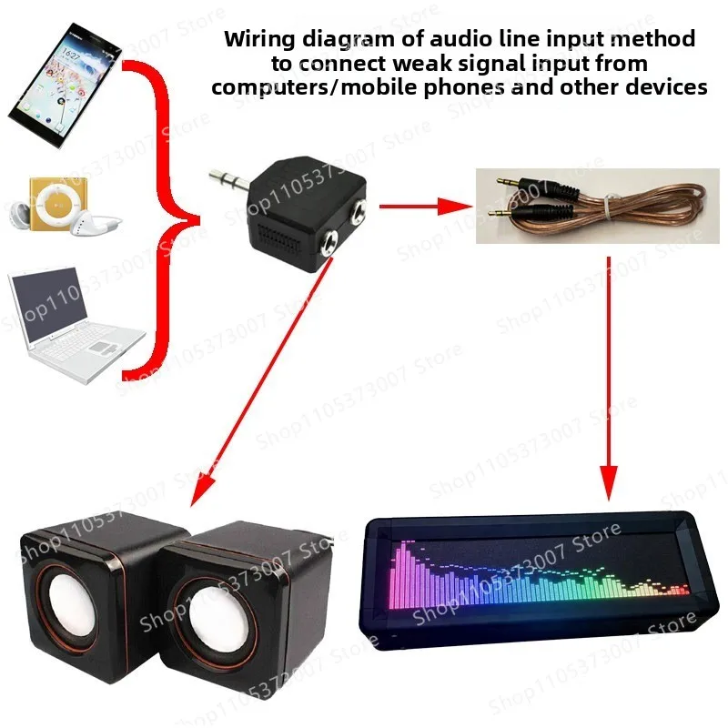 ER256 Full-Color LED Music Spectrum with Lyrics Display, WiFi Sound-Controlled Speaker, Rhythm Level Light, Instrument Clock