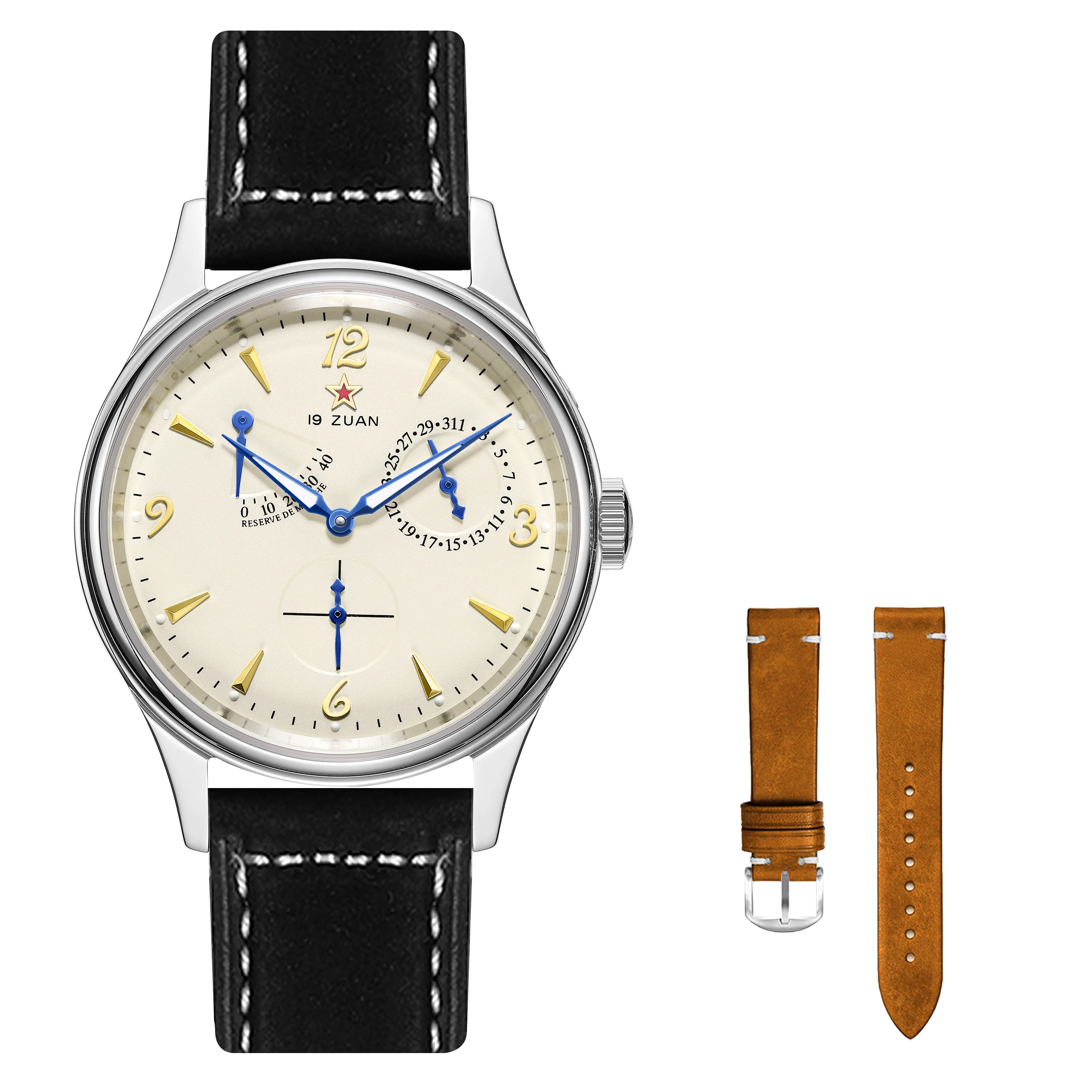 Classic 40MM Retro Waterproof 1963 Pilot Men's Watch Seagull ST17 Automatic Mechanical Movement Sapphire Crystal Calendar Watch