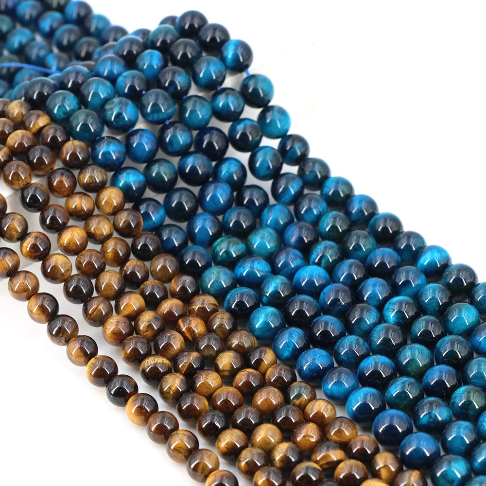 4/6/8/10mm Echte Natürliche Tigerauge Stein Perlen Braun Glatte Runde Lose Perlen für Schmuck Machen DIY Halskette Armband Zubehör