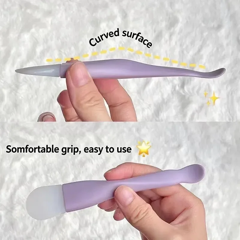 Dual-use Mud Film Brush DIY Film Soft Head with Scrapers Integrated Silicone Facial Mask Brushes Cleansing Brush Beauty Tools