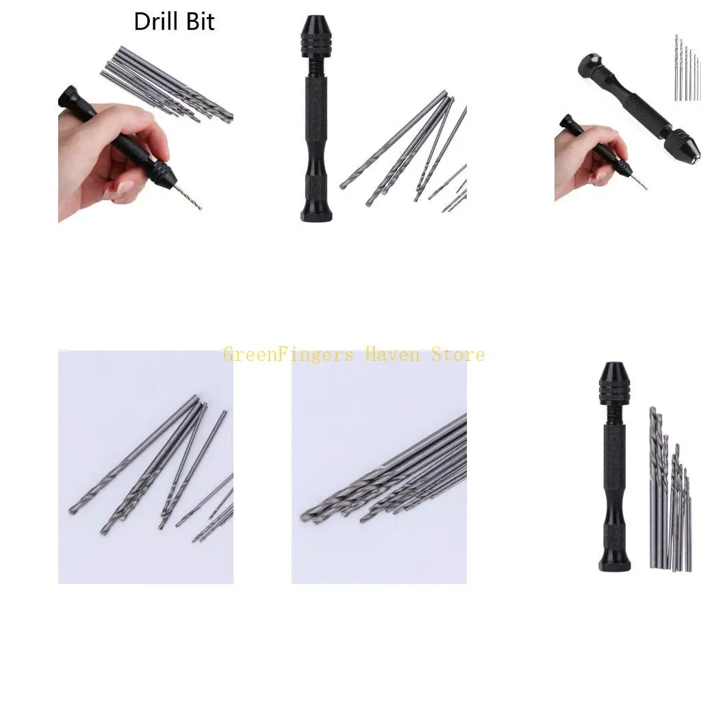 

F68D Горячая микро алюминиевая ручная дрель безключевой патрон + 10 шт. спиральные сверла вращающиеся инструменты