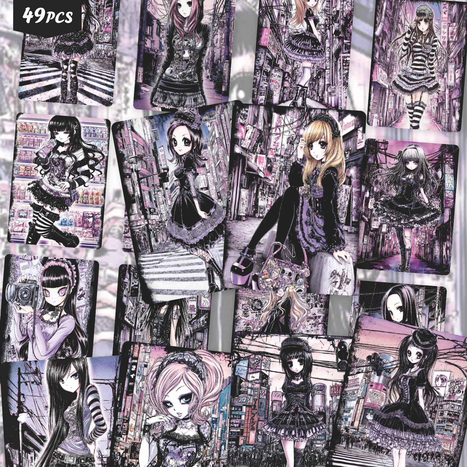Street Fashion Goth - 49 autocollants de style gothique urbain,