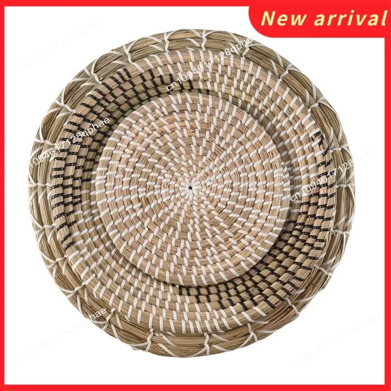 Decoración de cesta de pared colgante hecha a mano N89R (juego de 3) cesta tejida redonda, bandejas bohemias para decoración del hogar para dormitorio, cocina, sala de estar