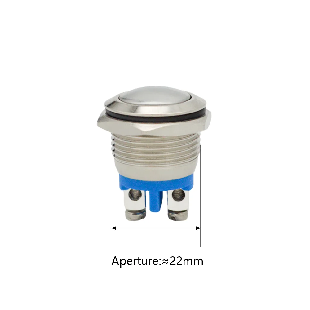YNIEDER 22mm Metal Push Button Switch 1NO Waterproof Momentary Latching Screw Terminal Car Engine Doorbell PC Power Switch