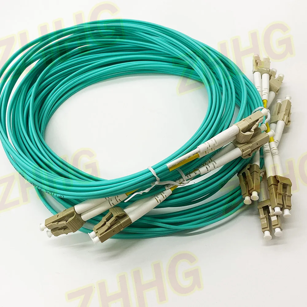 Wholesale 10PCS/lot OM3 LC UPC-LC UPC Multimode Duplex 3.0mm Fiber Optic Cord Optical Patch Cable 3m