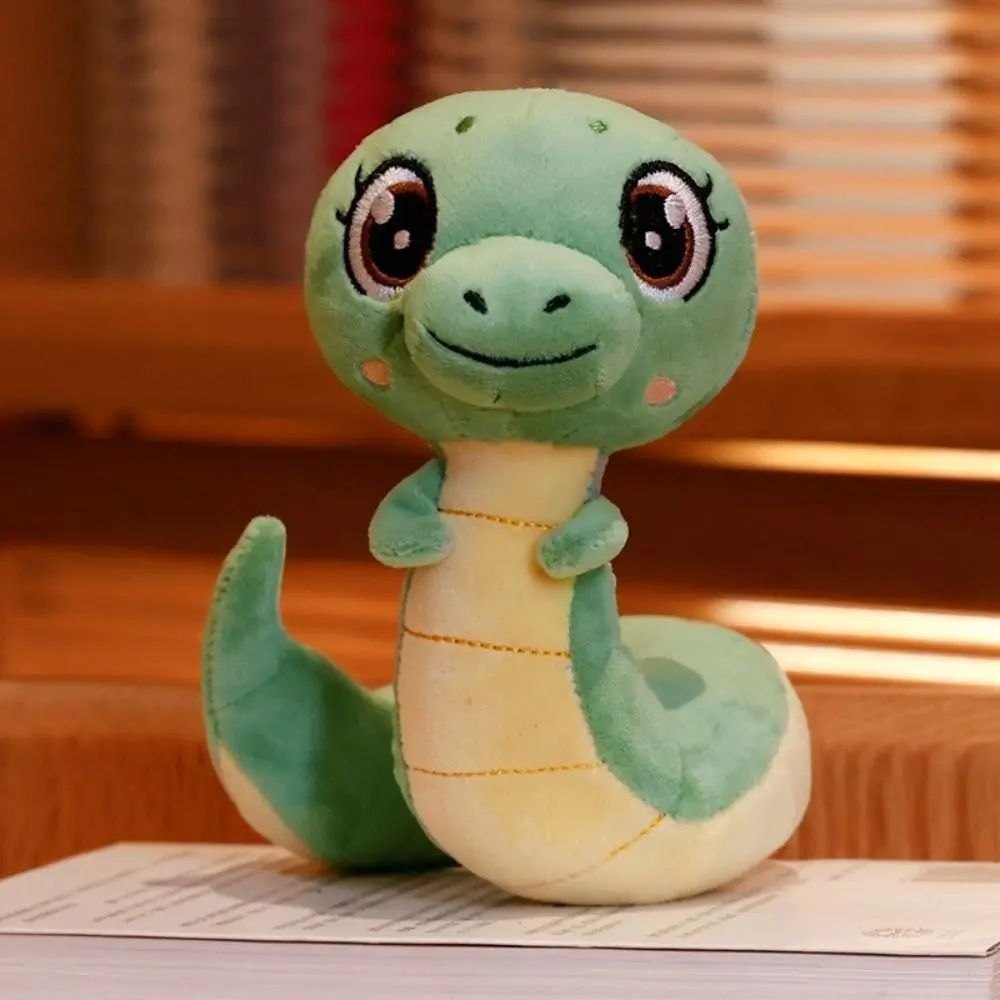 Lindo zodiaco serpiente año mascota muñeca suave peluche serpiente muñeco de juguete Anime dibujos animados serpiente de la suerte peluches muñeca niños