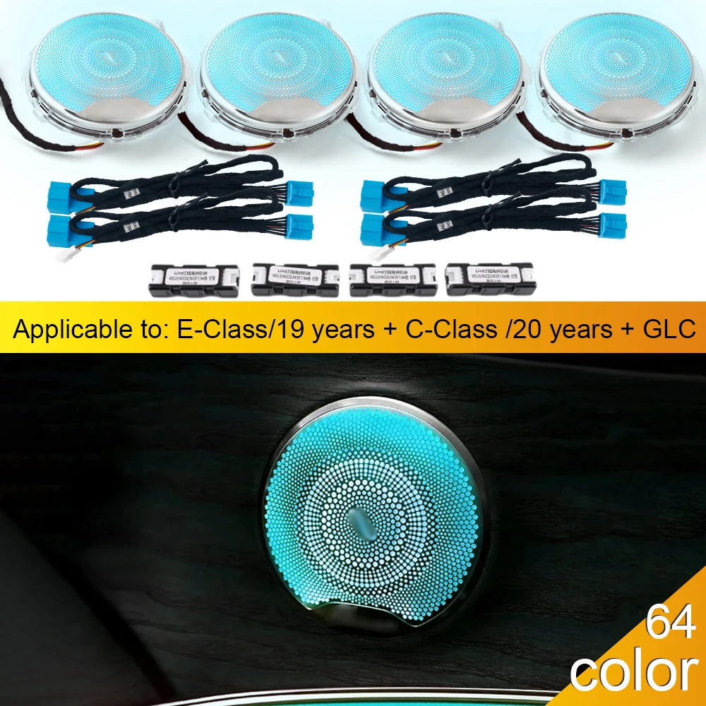 

For Mercedes Benz W205 W213 X253 GLC C E Door Audio Cover Speaker Decor Loudspeaker Car LED Ambient Lights Interior Accessories