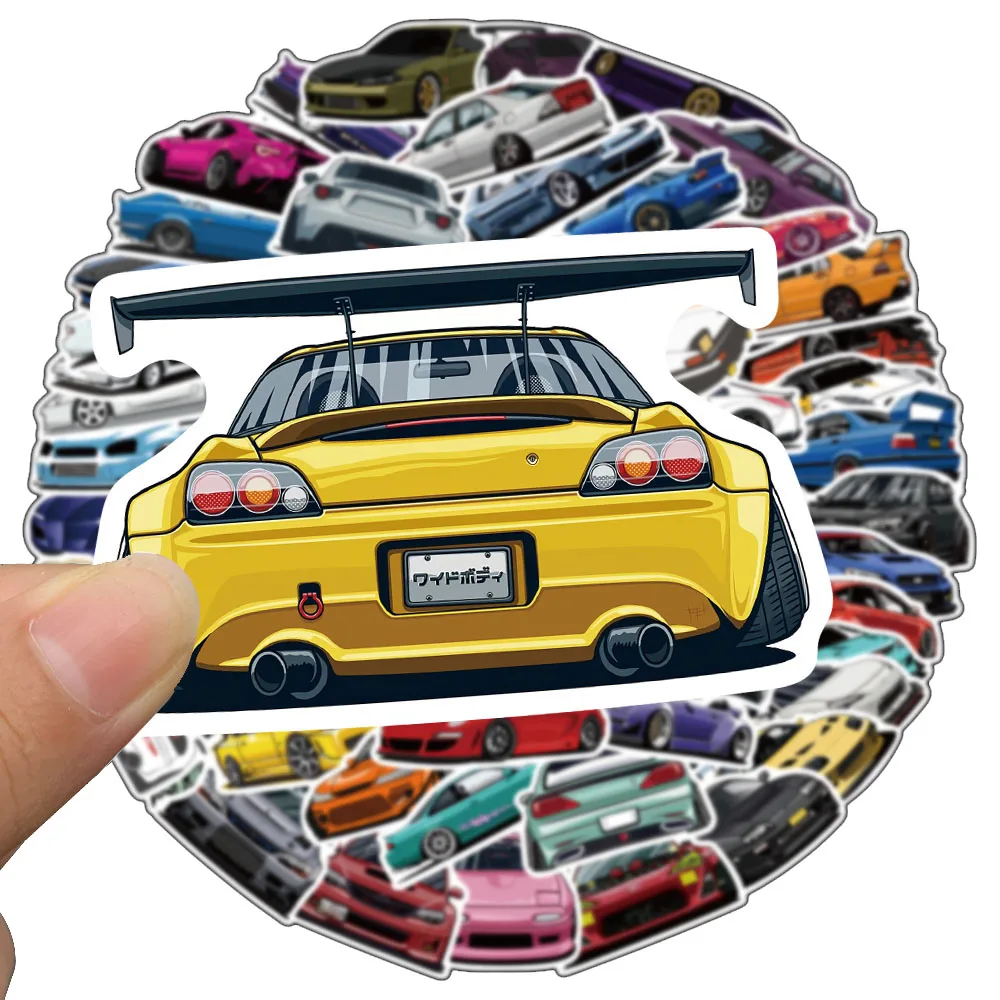 50/100PCS JDM Racing Anime Car Japan Stickers for Motorcycle Phone Laptop Car Bike Luggage Waterproof Graffiti Decal Kid Toy