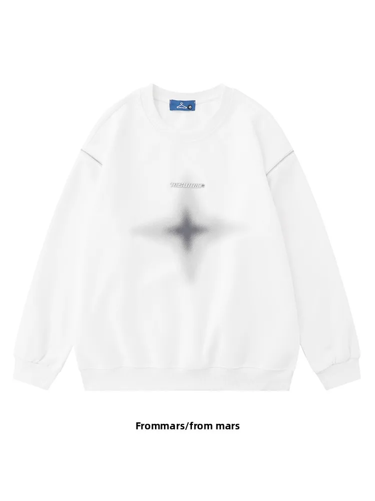 

Свитшот с креативным пушистым принтом, свободного кроя, для пар, с круглым вырезом, удобный, осенний, модный, в уличном стиле