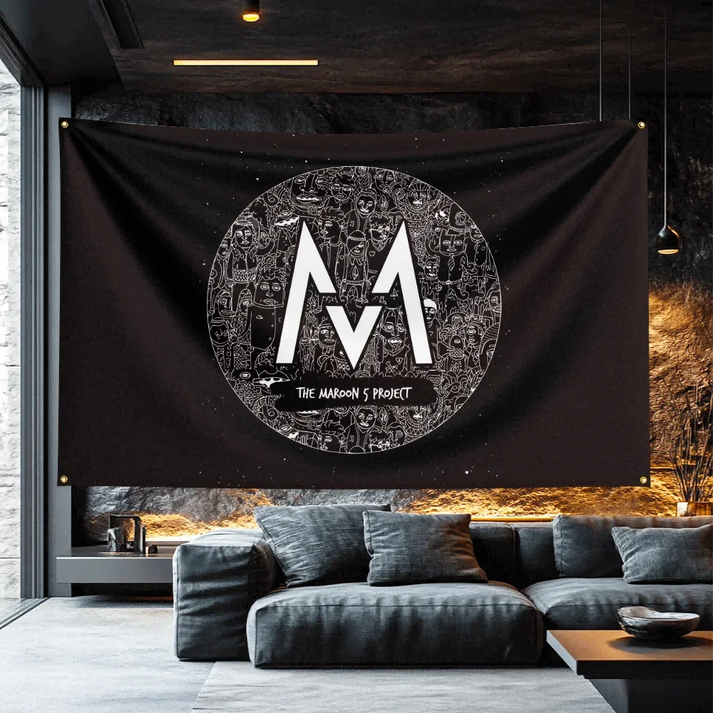 Maroon 5 Tribute Band Flag  Polyester Decorative Banner For Garage Wall Decor Rocker Gift