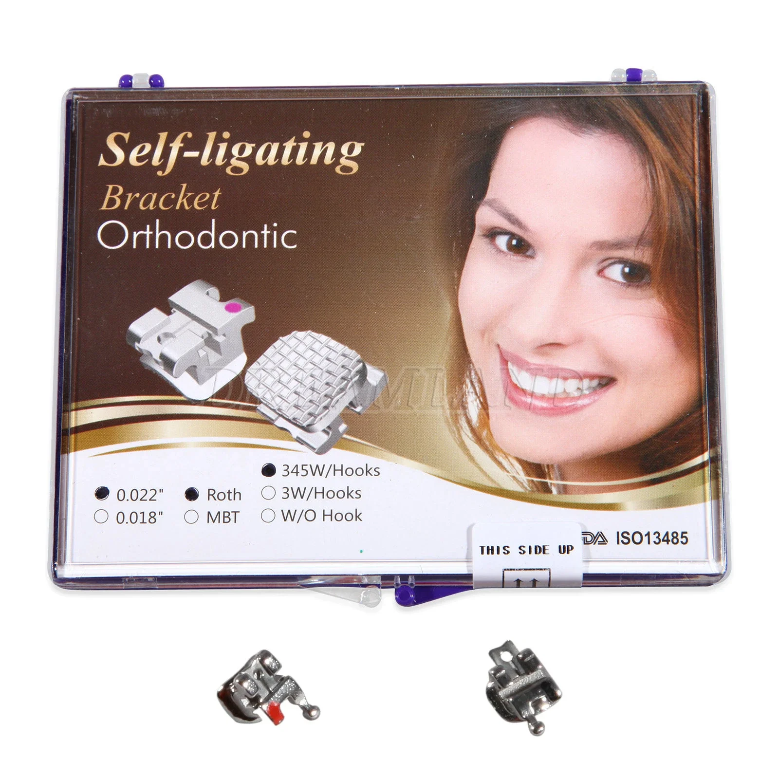 

20pcs/1Pack Dental Orthodontic Self-ligating Mini Metal Brackets Roth 022" 345 Hooks