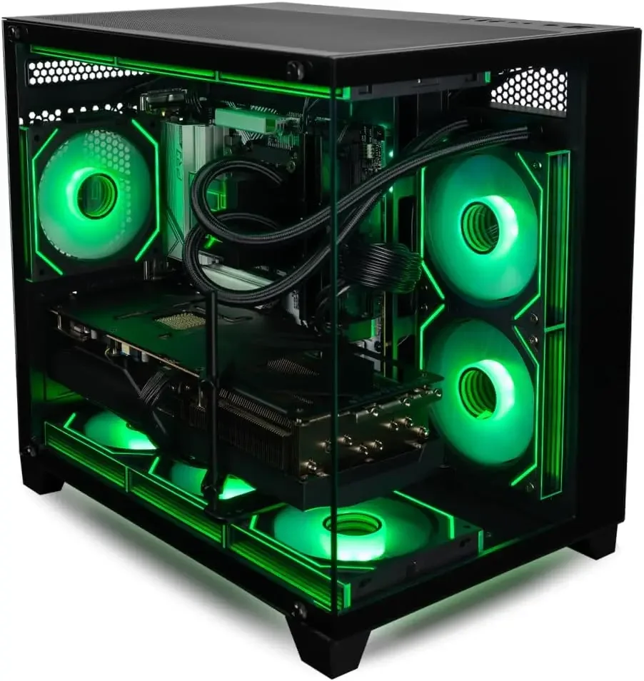 Игровой настольный ПК Panorama RTX 5090 с 24-ядерным процессором Ultra 9 285K, 64 ГБ оперативной памяти DDR5, 2 ТБ SSD Gen4 NVMe, жидкостным охлаждением и Windows 11 Pro