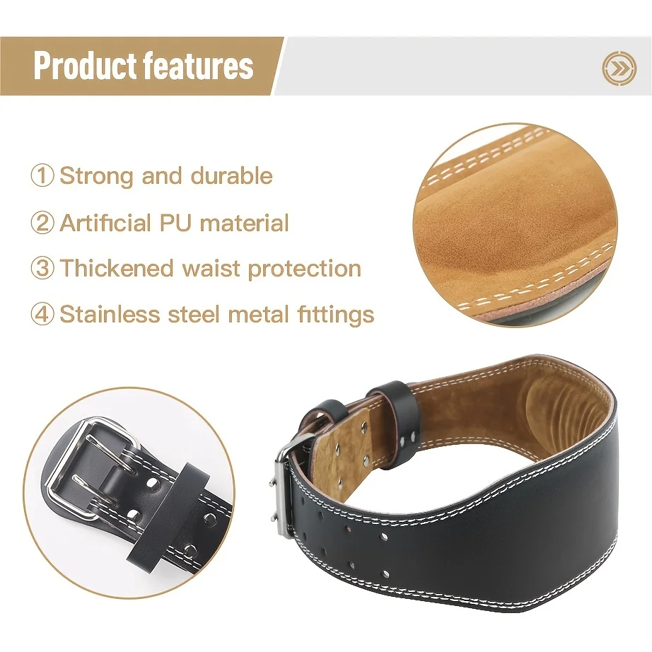 Pu 7mm Leather Weight Lifting Belt Premium Weightlifting Belt for Lifting, Powerlifting, Cross training, Gym, Workout & Weigh