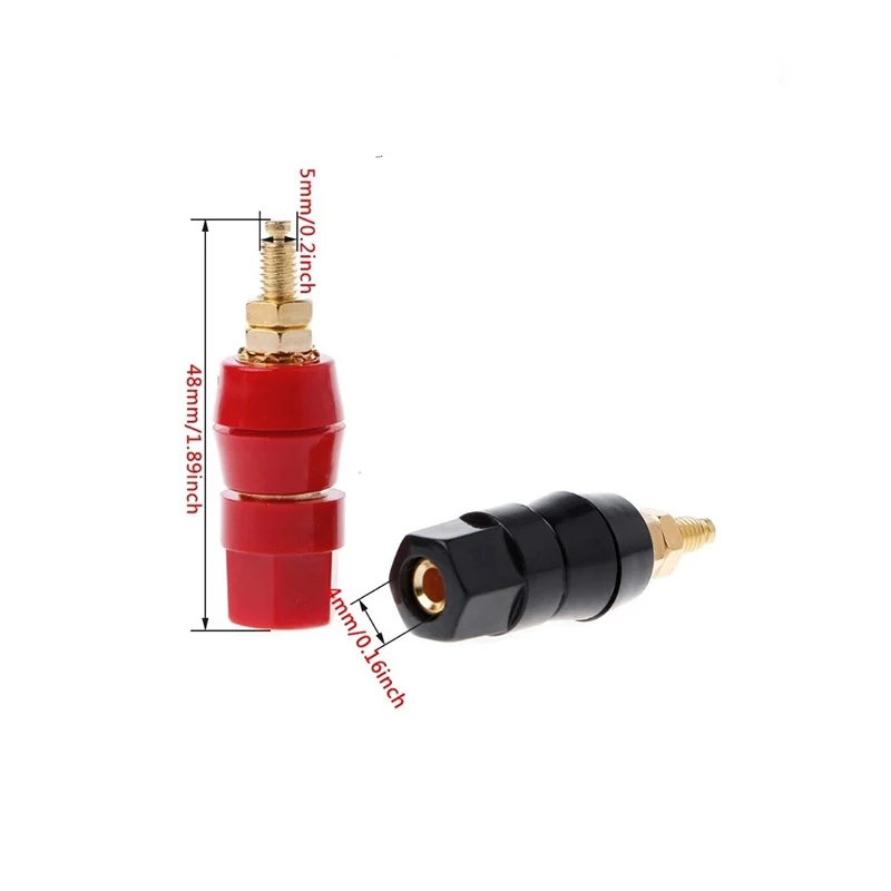 1pair(black+red) Terminals Red Black Connector Amplifier Terminal Binding Post Banana Speaker Plug Jack Adapter Socket