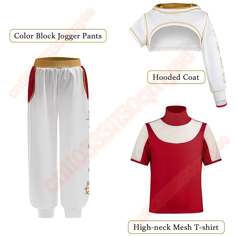 Meninas zumbis nova cosplay traje conjunto crianças hoodies topo com calças para crianças halloween escola temático festa vestir-se outfit