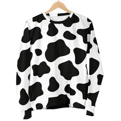 3D Animal Stripe Dairy Cow Print Spring Autumn Fashion Trend Neck Hoodie Sweatshirts Street Hip Hop Men Women Long Sleeve Tees