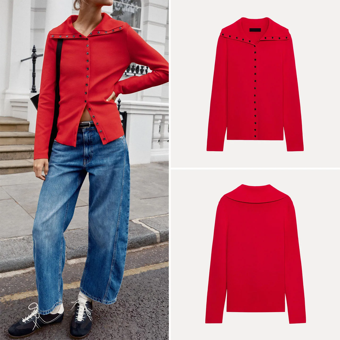 ZADATA Women's Knitted Long Sleeve Button-Up Cardigan Coat Standard Fit Autumn 2026 New Style Chinese Production Ladies Outer...