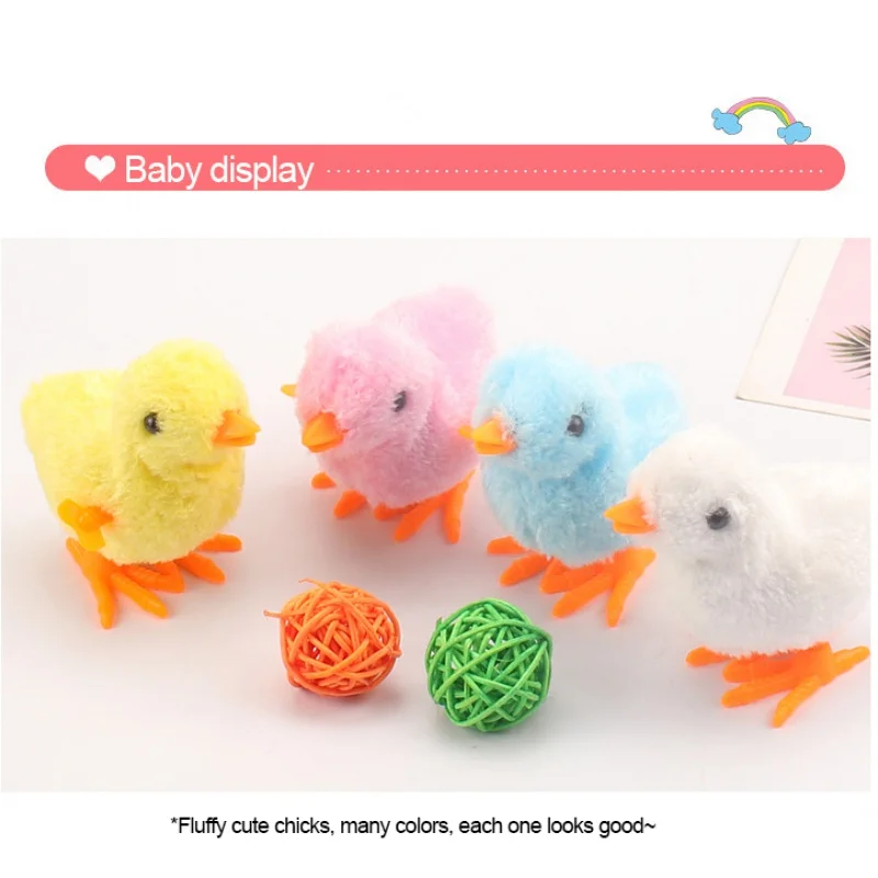 Cute Kids Wind Up Clockwork Chick Plush Animals Toy Wedding Children Toys Winding Chicken/plush Chicken Toy Birthday Gifts