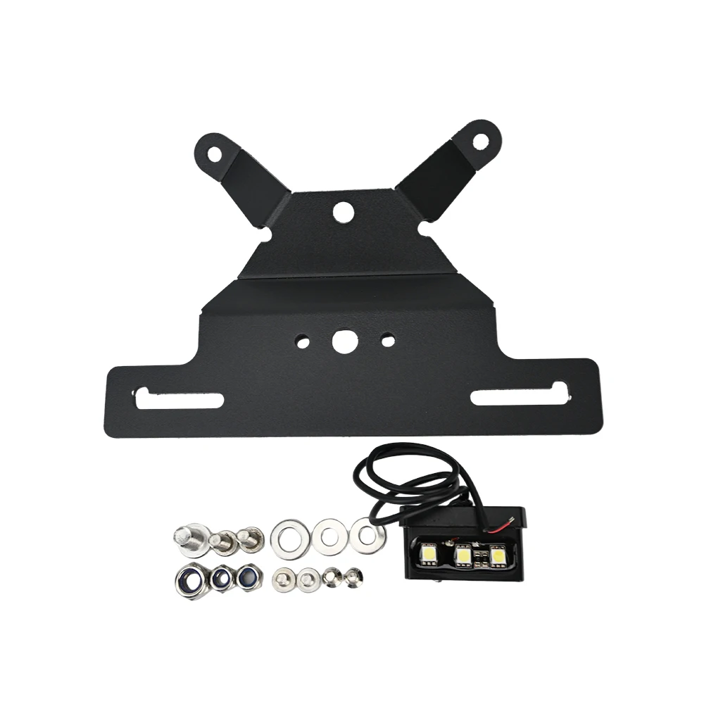 

Motorcycle License Plate Holder LED Light Registration Frame Bracket For HARLEY Fat Boy FLFB 107 2018-2020 FLFBS 114 2018-2024