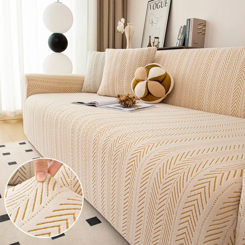 Jacquard Sofa Covers for Living Room Stretch Couch Cover Pets Dogs Friendly Anti Slip Thickened Slipcovers Furniture Protector